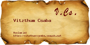 Vitzthum Csaba névjegykártya